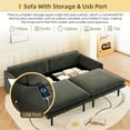 thumbnail image 6 of 4-Seat Convertible Sleeper Sofa Bed - Chenille Fabric, Deep Seat, Modern Cloud Sofa with Storage, USB Port & 2-in-1 Pillow, Pull-Out Sleeper for Living Room,Apartment,Bedroom,DARK GREY, 6 of 9