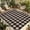 Beige Black, variant on Black Blue Plaid Outdoor Rug for Patio/Deck/Porch, Non-Slip Large Area Rug 4 x 6 Ft, Country Buffalo Checked Gingham Indoor Outdoor Rugs Washable Area Rugs, Reversible Camping Rug Carpet Runner