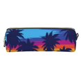thumbnail image 2 of Ratiio Beach with Palm Trees Pattern Leather Pencil Case, Pencil Pouch with Durable Zipper, Compact and Stylish Organizer for Stationery, Art Supplies, Travel Essentials, 2 of 8