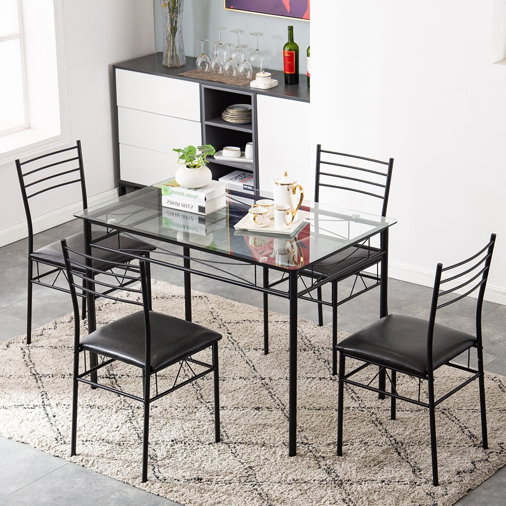 5 Piece Dining Table Set, Modern Kitchen Table Sets with Dining Chairs