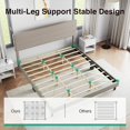 thumbnail image 5 of Novilla King Bed Frame and Headboard, King Bed Frame, Linen Upholstered Stripe Bed Frames, No Box Spring Needed, Heavy Duty Feet, Easy Assembly, Beige, 5 of 8