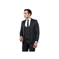 thumbnail image 2 of Men 3pc European Vested Suit WESSI by J.VALINTIN Extra Slim Fit JV28 black gray, 2 of 9