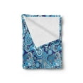 thumbnail image 2 of Paisley Soft Flannel Fleece Throw Blanket, Traditional Pattern Design Flowers Leaves and Dots Backgrounded Artwork Print, Cozy Plush for Indoor and Outdoor Use, 60" x 80", Blue, by Ambesonne, 2 of 5