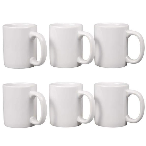12 oz. White Stoneware Mug (Set of 6)
