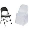 thumbnail image 2 of Balsa Circle 100 Folding Round Solid Polyester Chair Covers Wedding decorations Slipcovers, 2 of 5