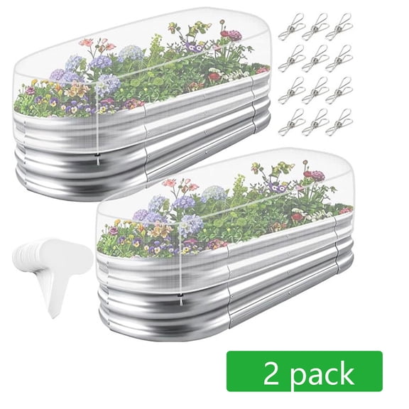 2 Pack Garden Netting for Raised Beds(4.3×3×2 feet), Rectangular Plant Cover with Drawstring, Bird and Pest Barrier for Vegetables and Flowers