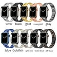 thumbnail image 2 of LEIXIUER Stainless Steel Strap for Apple Watch Band 44mm 40mm 45mm 41mm 42mm 38mm 3 4 5 6 SE 44 mm Metal Bracelet iWatch Series 7 45 mm, 2 of 10