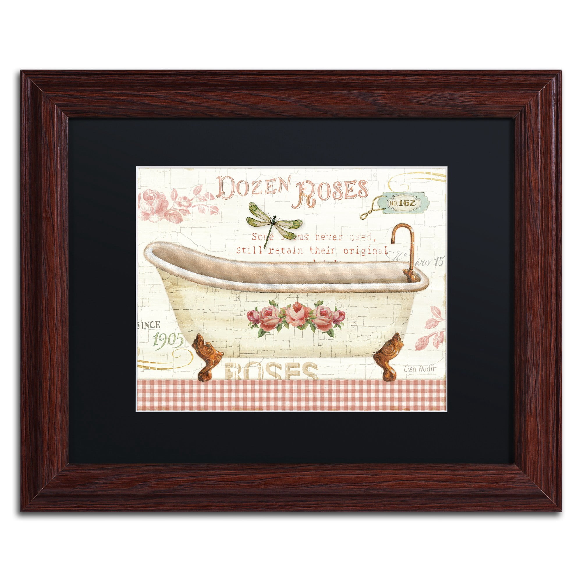 Trademark Fine Art "Rose Garden IV no Border" Canvas Art by Lisa Audit, Black Matte, Wood Frame