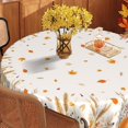 thumbnail image 6 of Fall Round Tablecloth 60 Inch Autumn Harvest Pumpkin Wheat Ears Table Washable Microfiber Tablecloth Decorative Table Covers Family Gathering for Picnic Party, 6 of 7