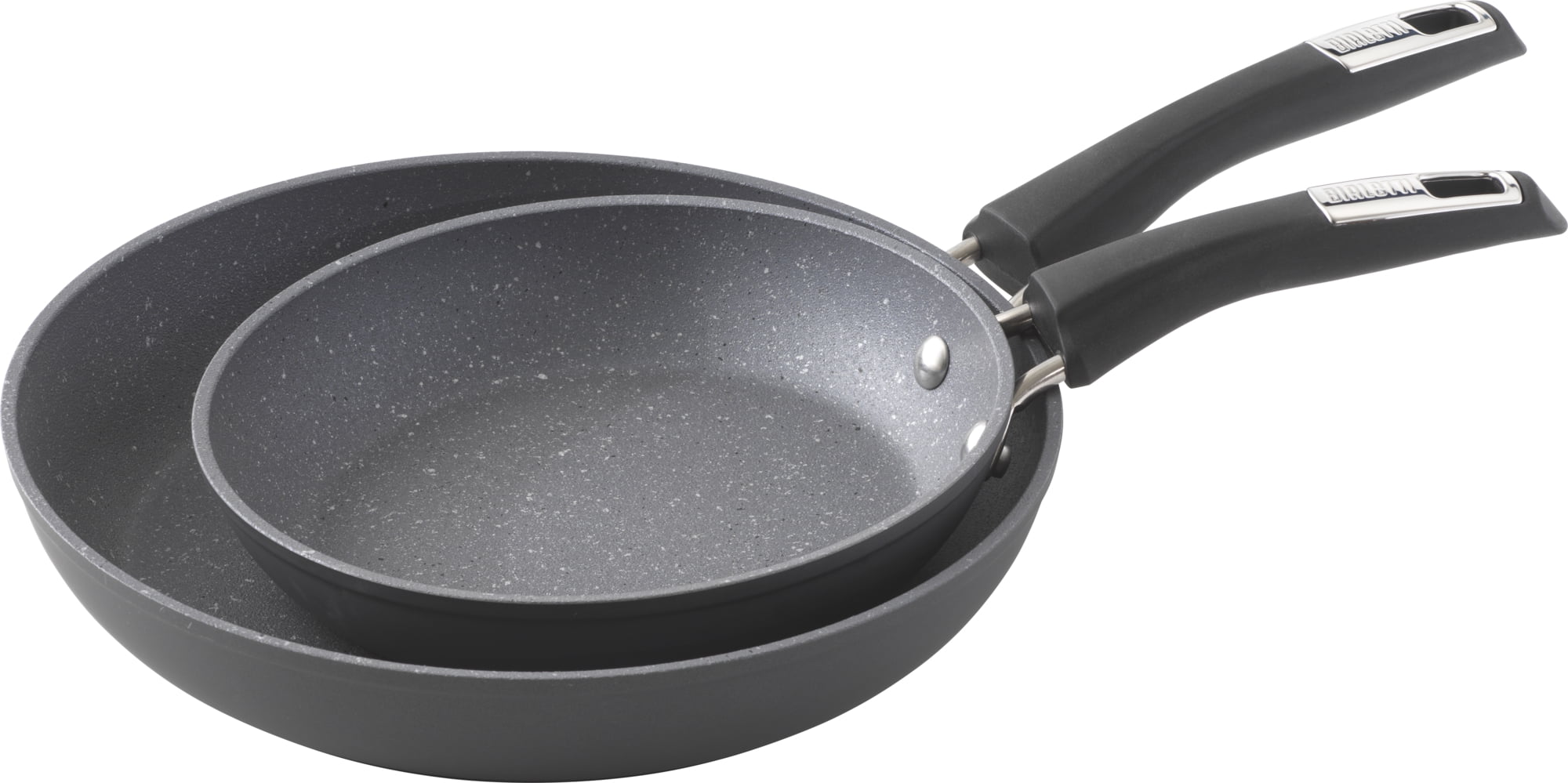 Bialetti Impact Nonstick Heavy Gauge Oven Safe 8 & 10 Inch Fry Pans, 2 Pack  
