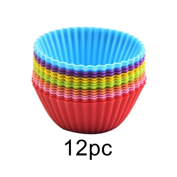 Extra Large Silicone Cupcake Cups 12 Pack, 3.54 Inch Non-Stick Reusable Baking Liners for Cupcakes, Muffins, and Desserts