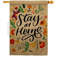28 x 40 in. Stay At Home Sweet Life Expression Double-Sided Decorative Vertical House Flags - Decoration Banner Garden Yard Gift