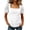 White, variant on Women's Square Neck Puff Short Sleeve Fitted Waist Curved Hem Casual Blouse Relaxed Fit Everyday Top