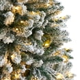 thumbnail image 4 of Nearly Natural 6' Slim Fir Flocked Artificial Christmas Tree Prelit 250 LED Lights, 4 of 10