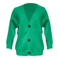 thumbnail image 4 of Wang6 Women Plus Size Chunky Cardigans Sweaters Trendy Long Sleeve Cable Knits Fall Deep V Neck Drop Shoulder Loose Knitted Outwear Tops Green XXL, 4 of 4