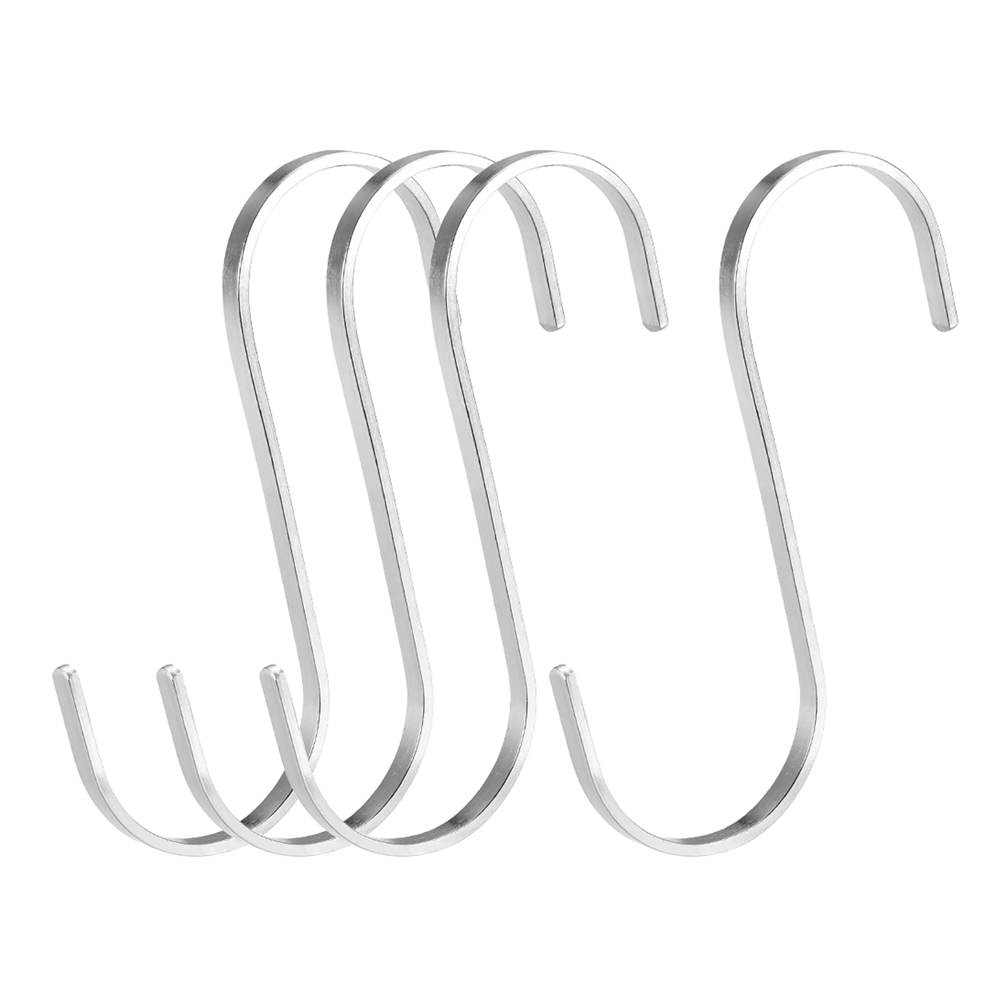 Stainless Steel S Hooks 4.4" Flat S Shaped Hook Hangers for Kitchen Stainless Steel Hooks For Outdoor Shower