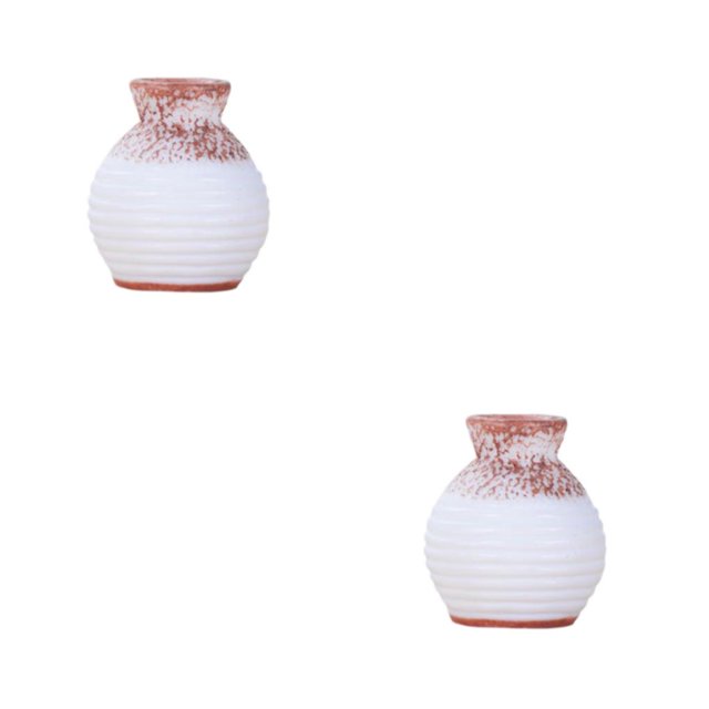 Cateissary Florero en miniatura Maceta Adorno Contenedor Accesorios artesanales Maceta Decoración Exterior Marrón claro Marrón claro 2Conjunto