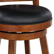 Boraam Avianna Counter Height Swivel Wood Kitchen Bar Stool, Cherry Finish