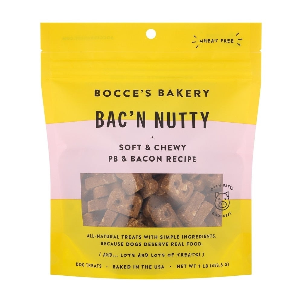 Bocces Bakery BacN Nutty Soft and Chewy Treats Peanut Butter and Bacon Bocces Bakery BacN Nutty Soft and Chewy Treats Peanut Butter and Bacon