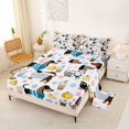 thumbnail image 2 of Homewish Cartoon Dachshund Bed Sheets,Cherry Blossom Full Size Sheets,White,4 Pieces,1 Flat Sheet, 1 Fitted Sheet and 2 Pillowcases, 2 of 6