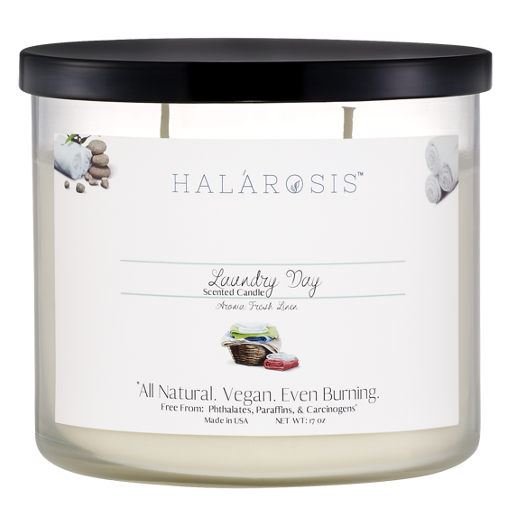 Halarosis, 17 oz, Soy Candle, Laundry Day, Container Candle