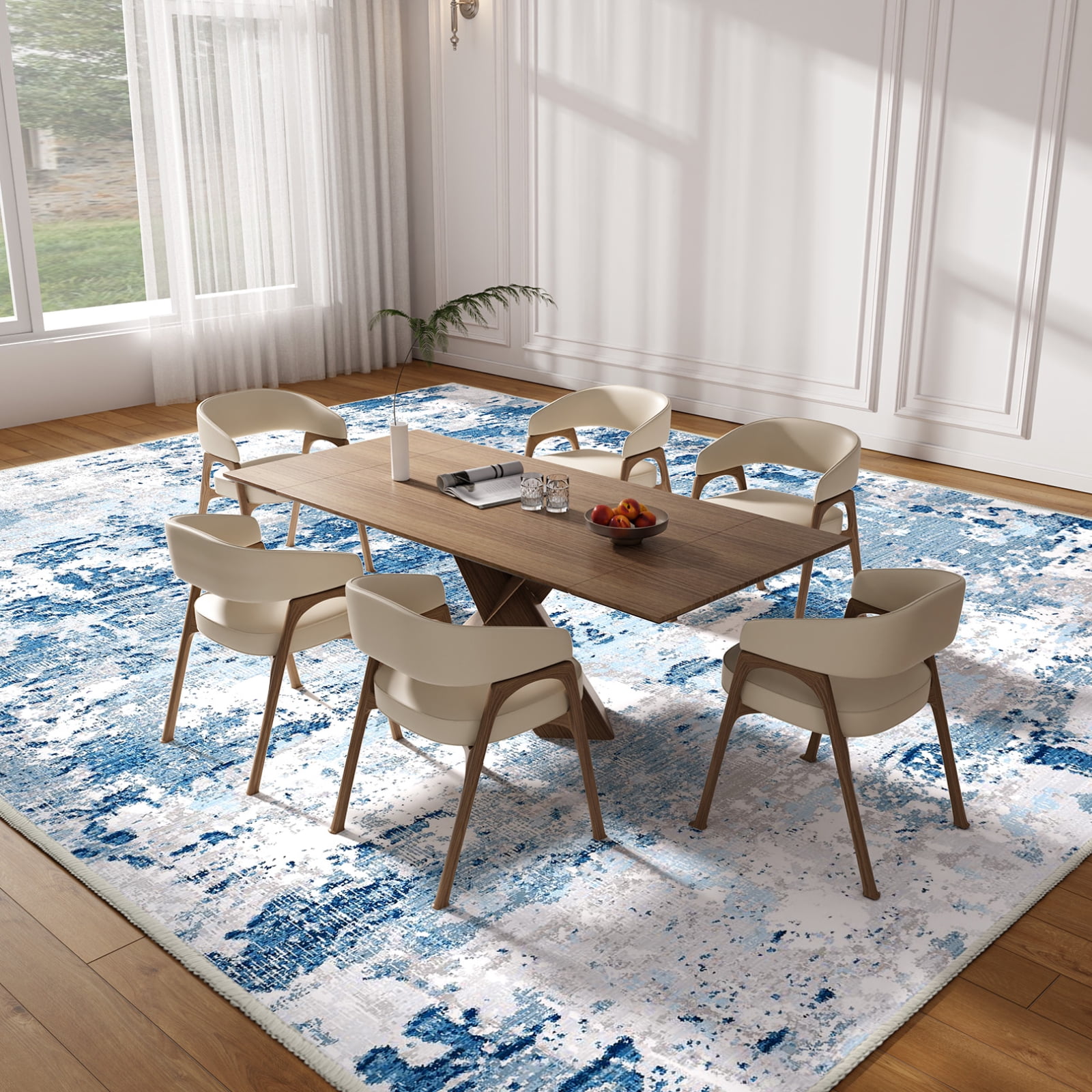 Cozylore 5'x7' Area Rugs for Living Room Distressed Abstract Machine Washable Rugs Low Pile Non Slip Carpet for Bedroom Dining Room
