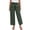 Green, variant on Casual Pants For Women Sevevn Women's Linen Blend Wide Leg Cropped Pants High Waist Drawstring Casual Capris with Pockets Pink S