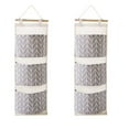 thumbnail image 2 of 2Pc Storage Bag 3 Grids Wall Hanging Storage Bag Organizer Toys Container Decor Pocket Pouch 2Pc, 2 of 9