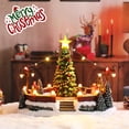 thumbnail image 4 of Christmas Village-LED Christmas Tree Train Carolers Snowman Tabletop decor，Christmas Village Scence, Cozy Home tabletop Decoration with Animated Train Around The Tree  Unique Gifts For Adults Chirldr, 4 of 9