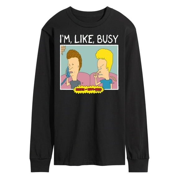 Beavis & Butthead - Im Like Busy - Men's Long Sleeve T-Shirt