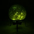 thumbnail image 5 of Alpine Corporation 10" Glass Light-up Gazing Ball & Stand, Green, 5 of 17