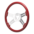 thumbnail image 3 of 18" 4 Spoke Indigo Red Steering Wheel With Color Matching Horn Bezel, 3 of 4