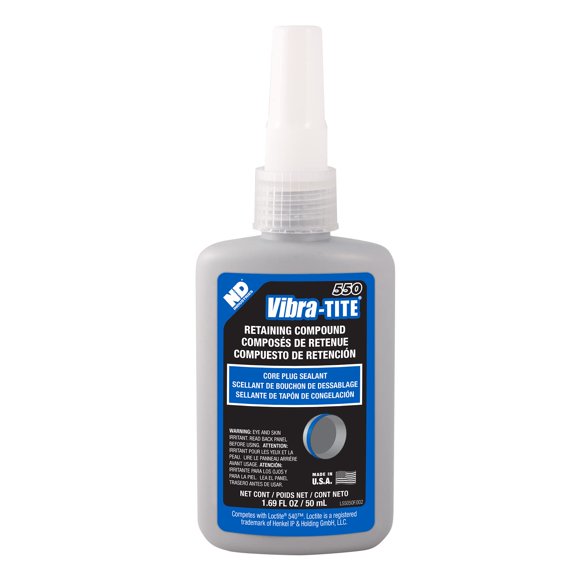 Sellador Vibra-tite 550 Blue Core Plug, botella de 50 ml