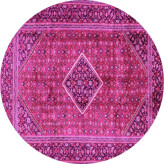 Ahgly Company Indoor Round Medallion Pink Traditional Area Rugs, 8' Round