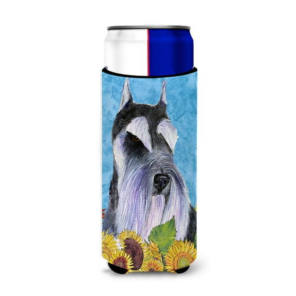 Schnauzer in Summer Flowers Ultra Hugger for slim cans
