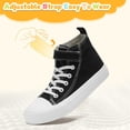 thumbnail image 3 of Toddler Shoes for Girls Boys High Top Kids Canvas Sneakers Adjustable Strap Casual Shoes Comfy Fashion Running Walking Classic Sneaker Indoor Outdoor, 3 of 6