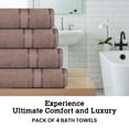 thumbnail image 4 of Casa Lino 4Pc Premium Bath Towels (54" x 27") - 100% Cotton, 400GSM, Ultra Soft & Absorbent (Coffee), 4 of 6