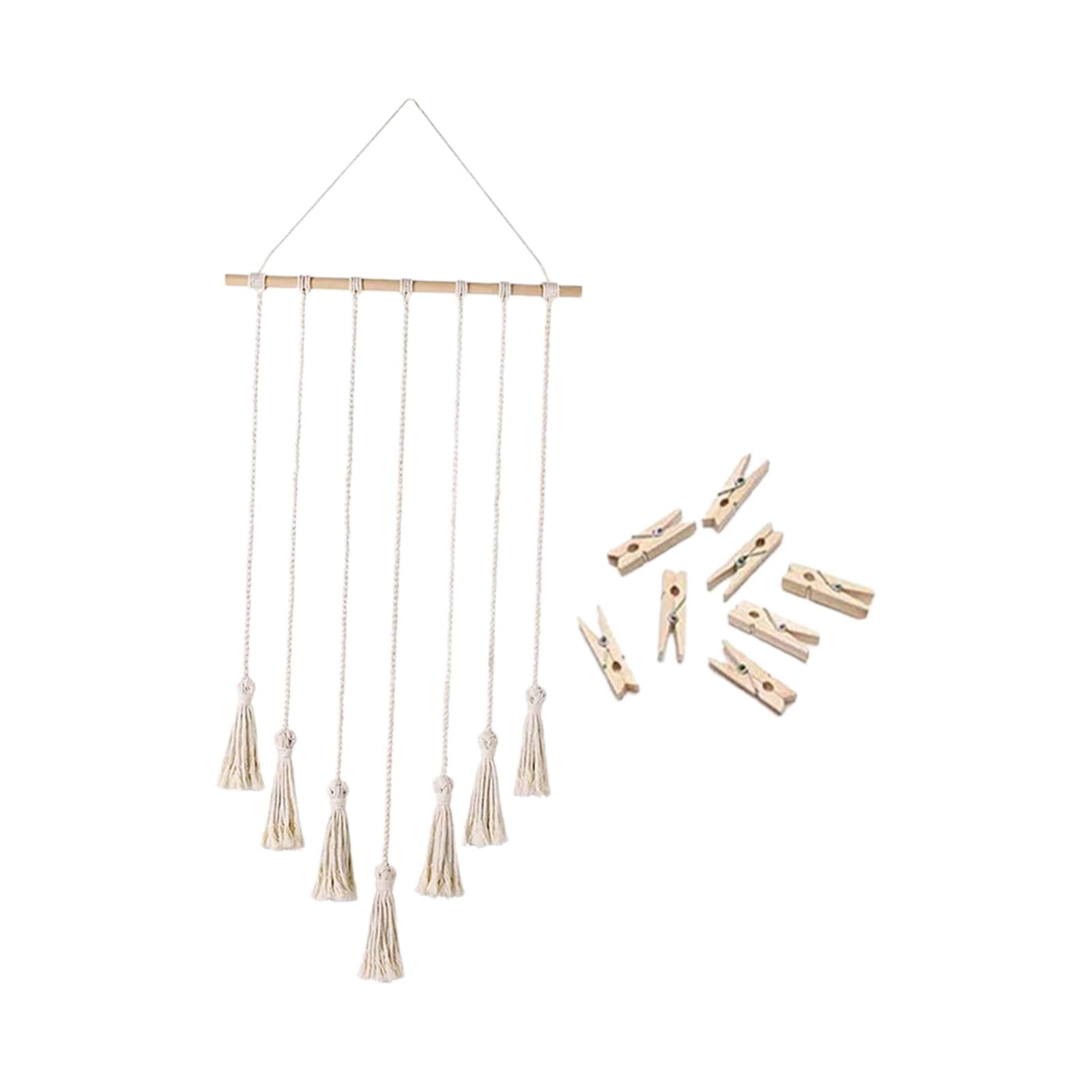 Hanging Photo Display Macrame Wall Hanging Pictures Holder Tapestry