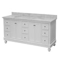 thumbnail image 4 of Bella 72" Double Bathroom Vanity with White Cabinet and Carrara Marble Top, 4 of 5