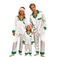 thumbnail image 4 of shoper Family Christmas Pajamas Matching Sets Satin Long Sleeve Button Down Holiday Pjs Casual Loungewear Soft Xmas Silk Pjs Two Piece Sets, 4 of 5