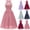 (Fashion 33)Gray, variant on Women's Vintage Princess Chiffon Midi Dress Summer Sleeveless Fit Floral Lace Skirt Dress Cotton Blend Formal Dress