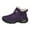 Purple, variant on Gyexs Snow Boots for Women Winter Thermal Insulated Shoes Cozy Lined on Comfortable Ankle Booties for Cold Weather Outdoor Footwear, Black, Size 6.5