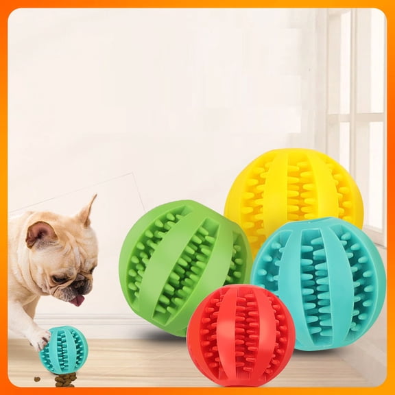 Dog Treat Dispenser Toys Interactive 2 Inch Dog Slow Feeder Puzzle Toys Interactive Dog Ball for Small Dogs Teeth Yellow 1 Pack