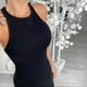 thumbnail image 5 of Camiseta sin mangas con cuello redondo para mujer, tallas grandes - Poliéster, prenda informal lisa para primavera/otoño, 5 of 8