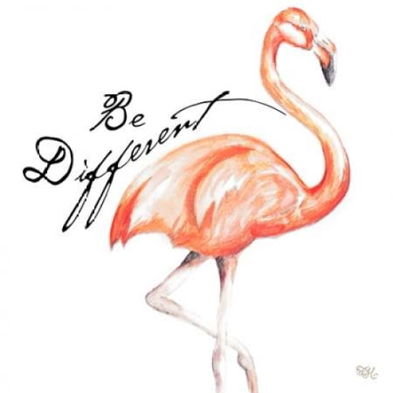 Be Different Flamingo I Canvas Art - Tiffany Hakimipour(24X24)