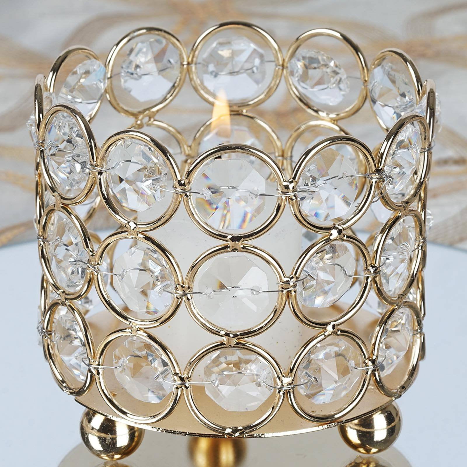 BalsaCircle 3Inch tall Crystal Tealight Votive Candle Holder Wedding Party Table Home Dining