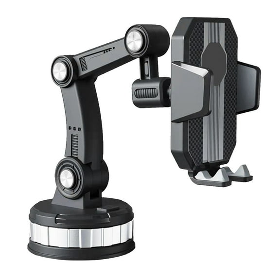 OUNONA Car Phone Stand Holder with Suction Cup for Windshield Use Black ABS