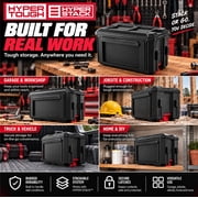 Hyper Tough Hyper Stack 1-Drawer Plastic Tool Box, Black, Compatible with Hyper Stack System