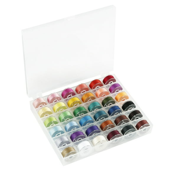 Relax love Sewing Thread Set Bobbins and Sewing Threads Prewound Bobbin Thread with Storage Case for Multiple Sewing Machine Standard Size Assorted Colors Compatible with Brother 36Pcs