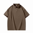 thumbnail image 5 of Afuyipoi Polo Plus Size Shirts for Men,Casual Lightweight Short - sleeved Loose Lapel Tees Coffee 3XL, 5 of 6